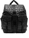 Ganni Quilted Backpack With Buckle Closure And Adjustable Straps In Nero