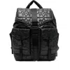 Ganni Quilted Backpack With Buckle Closure And Adjustable Straps In Black