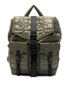 Ganni Nylon Backpack Quilt Pattern Top Handle In Green