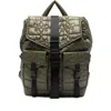 Ganni Nylon Backpack Quilt Pattern Top Handle In Green