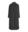 Ganni Quilted Recycled Ripstop Maxi Coat In Black