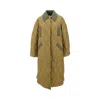 Ganni Single-breasted Quilted Jacket In Green
