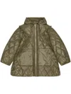 Ganni Quilted Jacket With Hood And Pockets