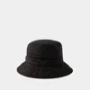 Ganni Black Quilted Tech Bucket Hat In Black
