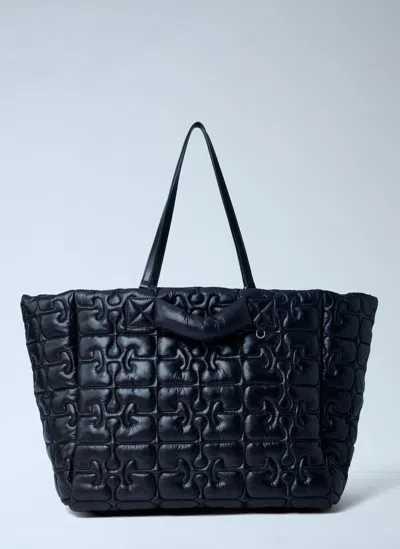 Ganni Quilted Tote Bag In Black