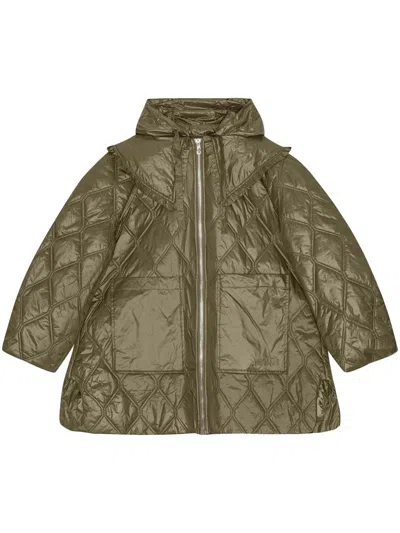 GANNI QUILTED ZIPPED PUFFER JACKET