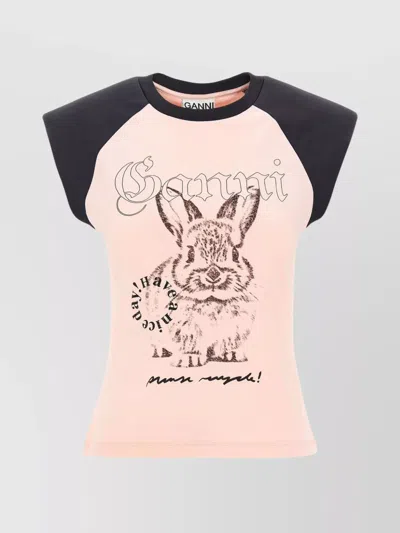 GANNI 'RABBIT' CREW NECK T-SHIRT