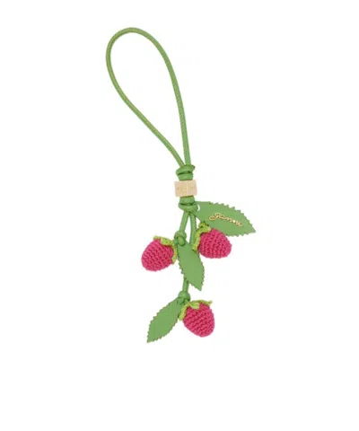 Ganni Raspberry Bag Charm In Of Raspberry