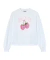 Ganni Raspberry Pattern Long-sleeve T-shirt In White