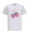 Ganni Raspberry Printed T-shirt In White