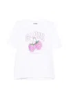 Ganni Raspberry T-shirt -  - Cotton - White In White