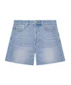 Ganni Raw-cut Denim Shorts In Blue