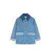 Ganni Patchwork Denim Jacket In Multi