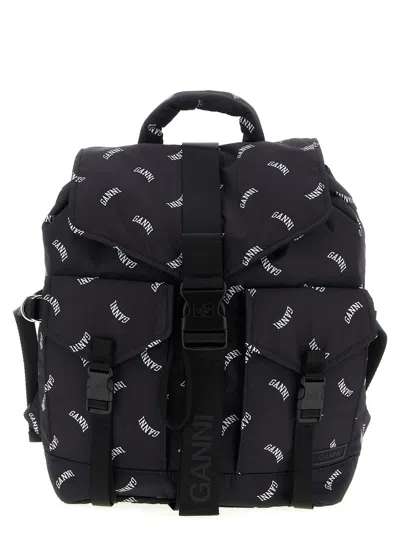 Ganni Re-tech Backpack In Black