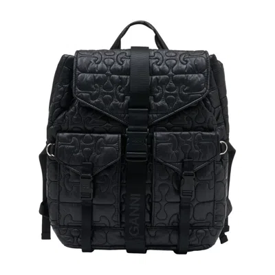 Ganni Re Tech Backpack In Black