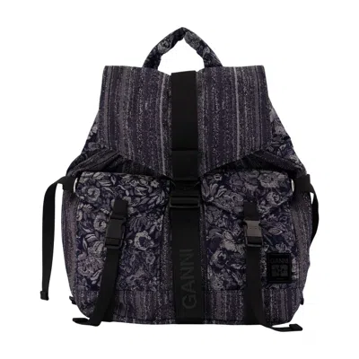 Ganni Re Tech Backpack In Blue