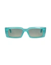 Ganni Rectangular Plastic Sunglasses In Blue
