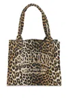 Ganni Recycled Cotton Animal Print Tote Bag In Multicolor