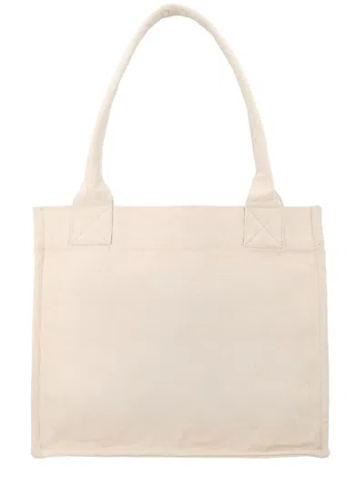 Ganni Recycled Cotton Printed Tote Bag In White
