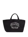 Ganni Women Recycled Cotton Xxl Tote Bag In Black