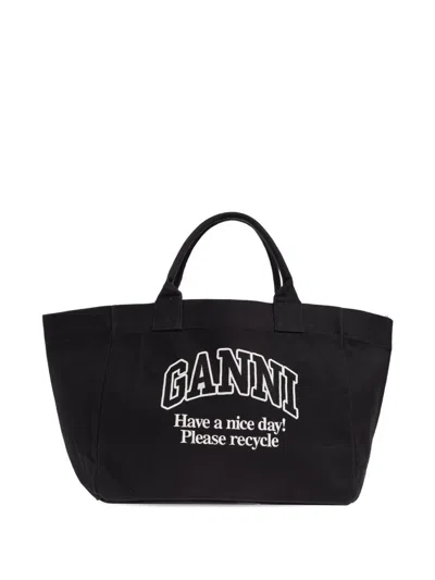 GANNI GANNI RECYCLED COTTON XXL TOTE BAG