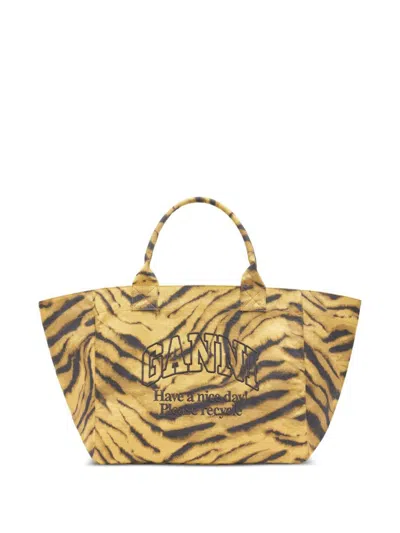 GANNI GANNI RECYCLED COTTON XXL TOTE BAG