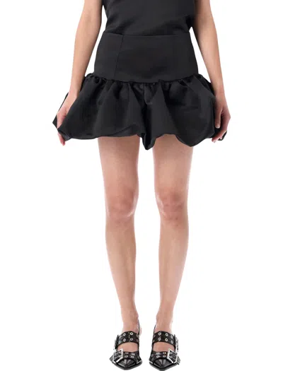 Ganni Recycled Fabric Mini Skirt In Black