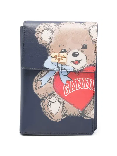 Ganni Recycled Leather Polyurethane Holder In Multi