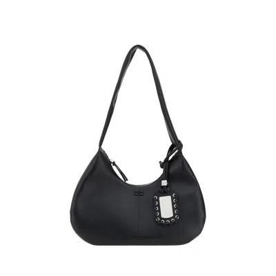 GANNI RECYCLED LEATHER SHOULDER BAG