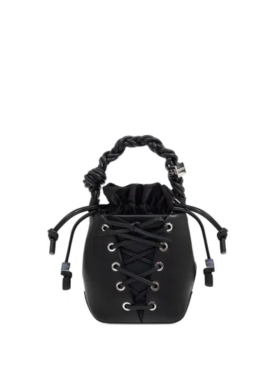 Ganni Recycled-leather Tote Bag In Black