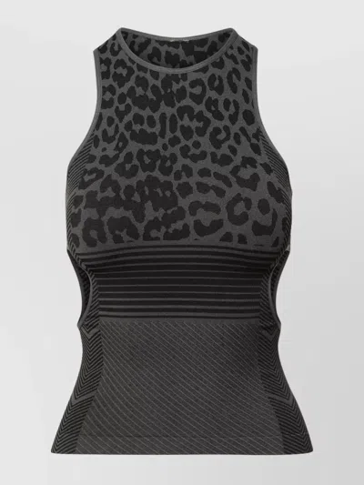 Ganni Leopard-jacquard Seamless Tank Top In Multi