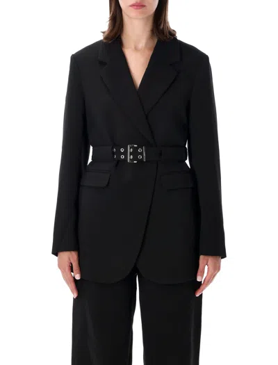 Ganni Recycled Polyester Utility Jacket In Nero