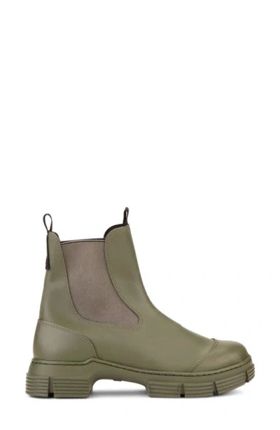 Ganni Recycled Rubber Chelsea Rain Boot In Kalamata