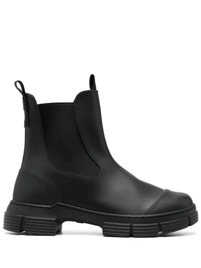 Ganni Recycled Rubber City Boot Shoes In Black