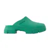 Ganni Recycled Rubber Retro Mules In Green