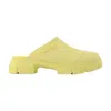 Ganni Yellow Recycled Rubber Retro Mules In Yellow
