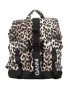 Ganni Backpack In Leopard