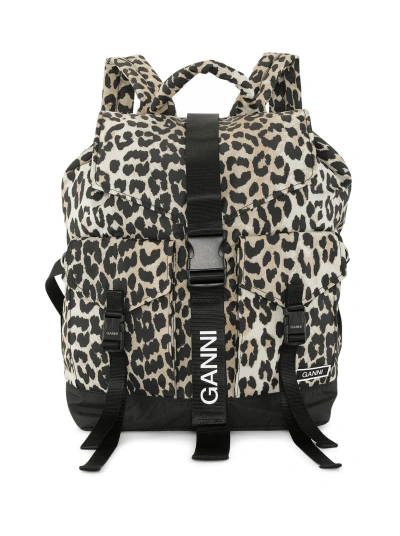 Ganni Recycled Tech Backpack Print In Multicolour