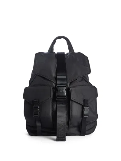 Ganni Recycled Tech Medium Backpack In Black