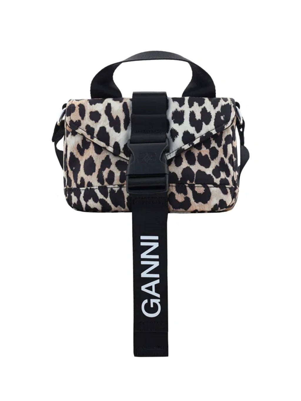 Ganni Recycled Tech Mini Satchel In Leopard | ModeSens