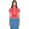 Ganni Red Baby Fit Future Cherry T-shirt In Red
