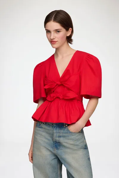 Ganni Red Blouse
