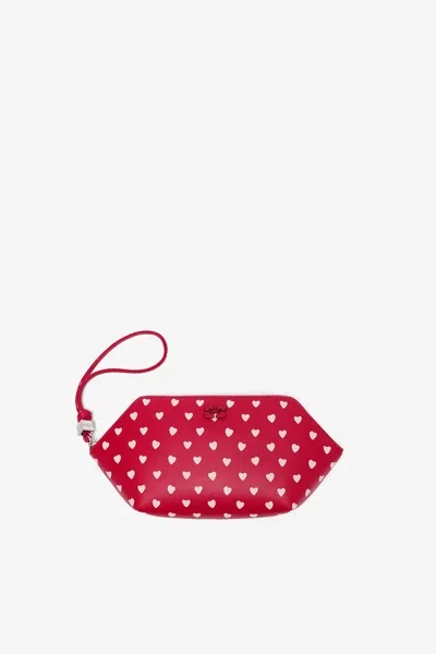 Ganni Red Bou Make Up Pouch With Dots