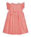 Ganni Red Crinkled Check Taffeta Dress