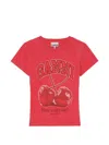 Ganni Red Baby Fit Future Cherry T-shirt In Red