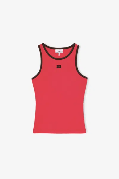 Ganni Red Tank Top