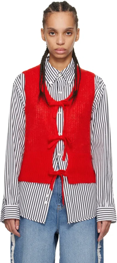 Ganni Red Tie String Vest