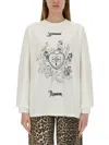 Ganni Re-cut Heavy Jersey Charm Long Sleeve T-shirt In White