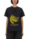 Ganni Crew-neck Cotton T-shirt With Banana Print