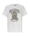 Ganni Basic Jersey Leopard Relaxed T-shirt Leopard In Multi